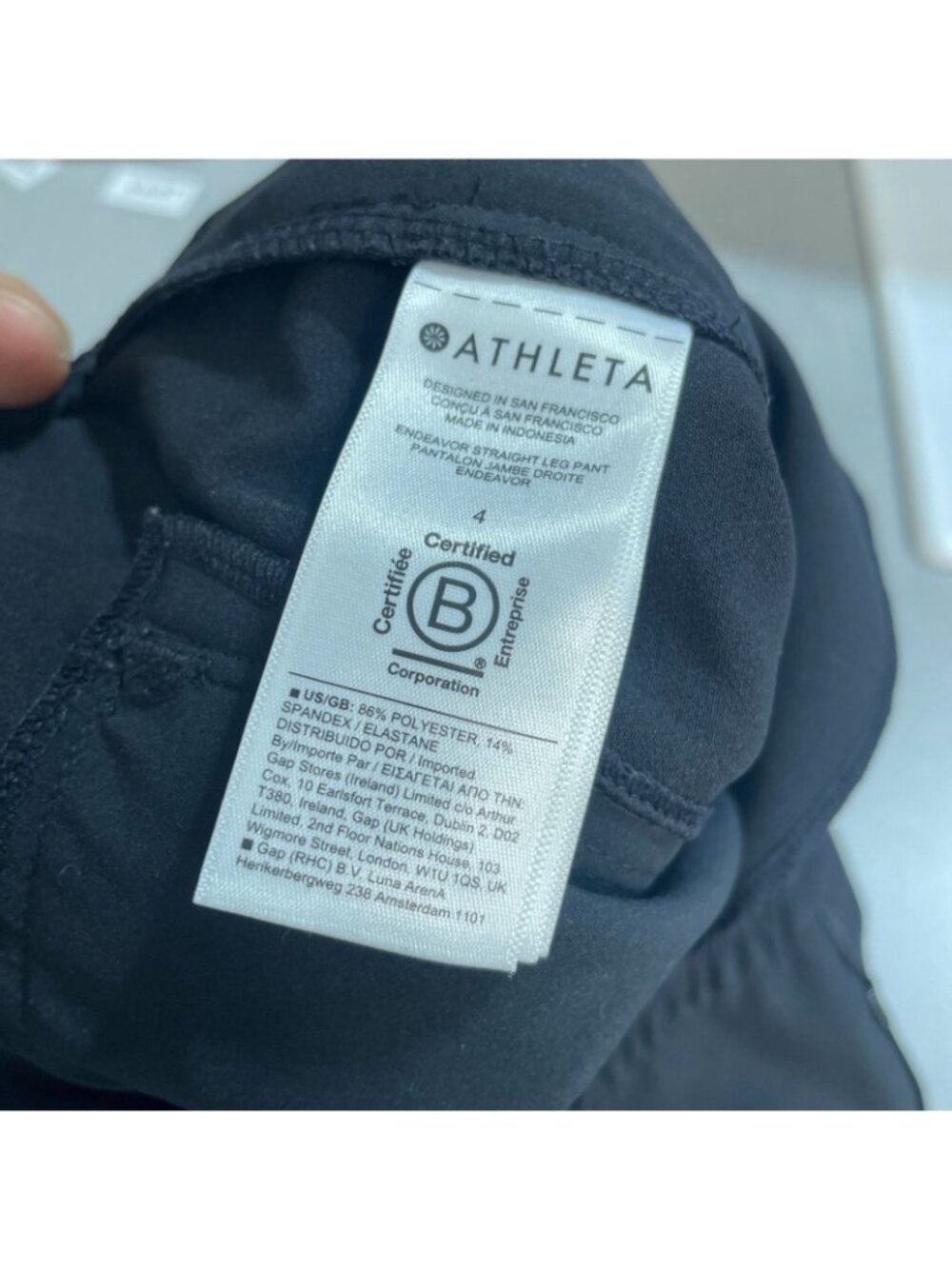 Athleta Women's 4 Black  Straight Leg Active Pants Polyester  P0839 - Picture 7 of 11